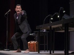 SASKATOON,SK--MARCH 27/2019-0328 News Empire of the Son-  Tetsuro Shigematsu performed a scene from Empire of the Son during a Persephone Theatre media event in Saskatoon, SK on Wednesday, March 27, 2019.