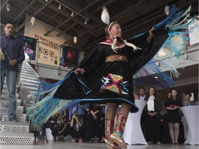 June 12, 2018 — Harmony Speidel performs during the Saskatoon Community Foundation's Many Voices Together event, celebrating the 2018 grants for the Quality of Life program and the Community Fund for Reconciliation at Persephone theatre in Saskatoon.