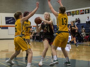 Centennial and Melfort, shown during the Bowlt Classic earlier this season in Saskatoon, are playing at different divisions in Hoopla this weekend.