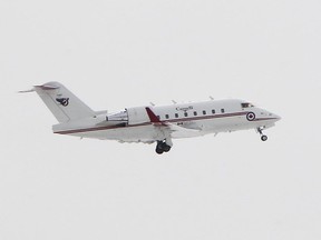 A 2011 image of Can Force One, the RCAF Challenger VIP aircraft used to transport the Prime Minister of Canada on short haul flights.