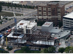 Construction began later and finished later than expected on the Remai Modern Art Gallery of Saskatchewan at River Landing. Here the gallery is seen being built in an aerial photo on Aug. 20, 2014.