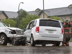 This July 2016 photo shows a collision on Circle Drive near Taylor Street after SGI introduced a pilot project to install speed cameras at spots along Circle.