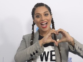 In this April 19, 2018 file photo, Lilly Singh arrives at WE Day California at The Forum in Inglewood, Calif. NBC is shaking up late-night TV, giving Carson Daly's slot to a woman of color who's a star on YouTube. The network said Thursday, March 14, 2019, that a new show, titled "A Little Late with Lilly Singh," will air at 1:35 a.m. EDT beginning in September.