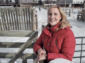 Vanessa Cowan at the USask Large Animal Research Clinic.