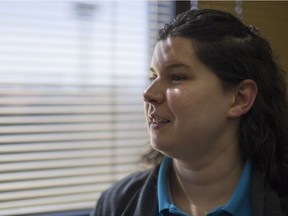 Charlene Young, who now works for CNIB, worked for years at the Saskatoon Police Service as a switchboard operator. Young sits for a portrait in her office at CNIB in Saskatoon on April 10, 2019.