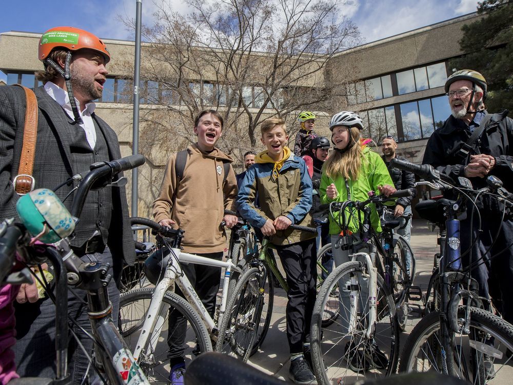 Downtown Bike Lanes Survive Close Saskatoon City Council Vote The   0429 Bike Rally Mbs 003 1 