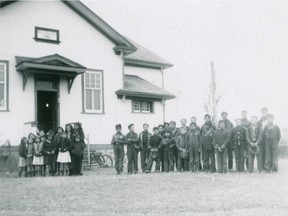 United Church of Canada Archives, 93.049P1698, Pupils of Cote Day School, Kamsack, Sask. / From Mission to Partnership Collection, 1947.