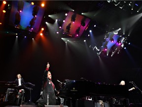 Pop superstar Elton John plays to the crowd at his concert at Credit Union Centre in Saskatoon, May 10, 2011. John's farewell tour comes to Saskatoon in October.