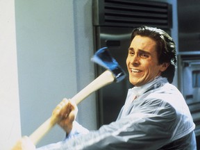 Christian Bale in American Psycho, based on Bret Easton Ellis's novel.