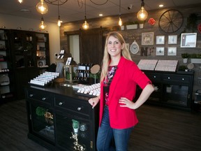 Christiana Beaudin started Newborn Feathers jewellery in her home while on maternity leave, and now runs a store in Saskatoon. Photo taken May 14, 2019