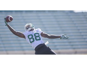 Receiver Paul McRoberts finally returned to training camp on Tuesday after dazzling fans with four spectacular catches on Day 2.