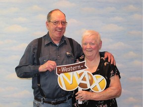 Violetta and Allan Coe won $1 million in the April 19, 2019 Western Max draw. Photo provided by Saskatchewan Lotteries