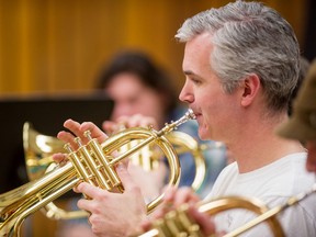 Dean McNeill at a Saskatoon Jazz Orchestra rehearsal in the U of S Quance Theatre SASKATOON,SK--January25/2014-- Saturday, January 25, 2014.