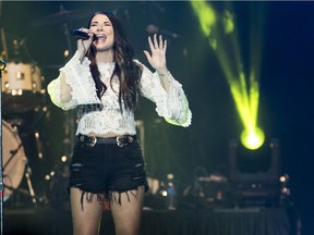 SASKATOON,SK--APRIL 27/2018-*0428 NEWS CONCERT- Jess Moskaluke performs at the Country Thunder Humboldt Broncos Tribute in Saskatoon, SK on Friday, April 27, 2018.