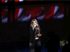 Saskatchewan native Tenille Arts performs the Canadian national anthem prior to Game Three of the 2019 NBA Finals between the Golden State Warriors and the Toronto Raptors at ORACLE Arena on June 05, 2019 in Oakland, California.  (Lachlan Cunningham / Getty Images)