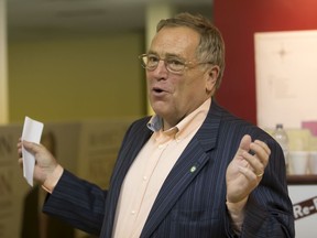 Don Atchison addresses supporters  in his campaign headquarters while awaiting final  results in the civic election, Wednesday, October 26, 2016.