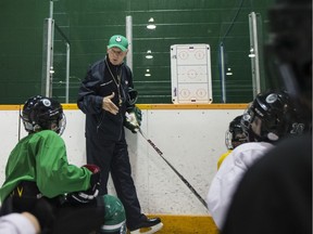 Dave King, working at a U of S Huskies prospects camp last year, is getting inducted into the Saskatoon Sports Hall of Fame.