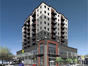 An artist's rendering of a 10-storey residential building Baydo Development Corp. is proposing to build at 880 Broadway Avenue in Saskatoon.
