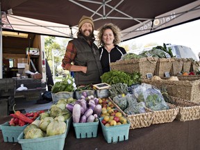 Rick Letwinka and Hayley Lawford operate Heliotrope Organic Farm at the Regina Farmers' Market.