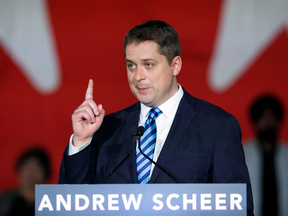 Conservative Party of Canada leader Andrew Scheer announces his immigration policy in Toronto, May 28, 2019.