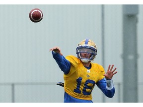 Quarterback Bryan Bennett, shown here at rookie camp with the Winnipeg Blue Bombers, is back with the Green and White.