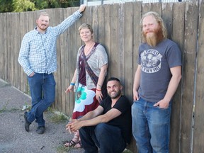 BESTPHOTO (left to right) Cory Perkin, Carly Perkin, Jordan Diederichs, and Kale Perkin make up the Saskatoon folk outfit Dirty and the Perks, who will be playing the Ness Creek Music Festival for the first time in 2019. Photo taken Friday, July 12, 2019.