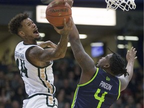 Saskatchewan Rattlers guard Negus Webster Chan, shown here in CEBL action against the Niagara Lions, is a former Toronto Raptors 905 member.