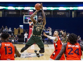 Bruce Massey takes a shot for the Rattlers during a game earlier this season.