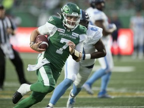 Quarterback Cody Fajardo was impressive while earning his first win as the Saskatchewan Roughriders quarterback on Monday.