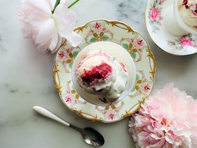 No-Churn Rhubarb Ripple Ice Cream