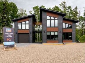 The Hospital Home Lottery early bird prize package features this cottage by Zak's Homes and Cottages. This year's four-season vacation home features a modern look with a single-slope roof and dramatic exterior.