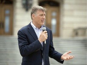 REGINA, SASK : July 30, 2019 -- The leader of the People's Party of Canada, Maxime Bernier, was speaking with people at the Legislative Building in Regina. TROY FLEECE / Regina Leader-Post