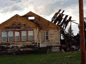 Damage seen in the wake of a storm that hit Eston, Sask. on July 14, 2019.