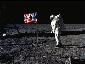 This July 20, 1969, photo obtained from NASA and taken by Neil Armstrong, shows astronaut Buzz Aldrin on the Moon's Sea of Tranquility.