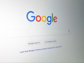 The Google logo is seen on a computer in this photo illustration in Washington, DC, on July 10, 2019.