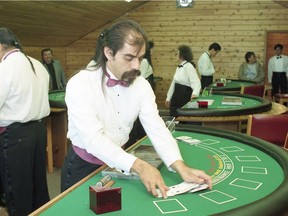 A historic photo from the opening of a casino on the White Bear First Nation near Carlyle in 1993. It was subsequently raided by the RCMP and the subject of a court battle. Legal scholars have said the current dispute over pot shops on reserve raises similar issues.