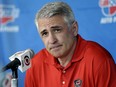 In this May 5, 2014, file photo, Ron Francis takes questions from members of the media during a news conference in Raleigh, N.C. (AP Photo/Gerry Broome, File)