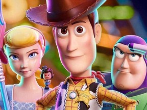 Bo, Woody and Buzz in "Toy Story 4." (Disney/Pixar)