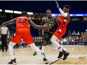 The Saskatchewan Rattlers and Fraser Valley Bandits, shown during a June 27 game, are staging a rematch Friday.