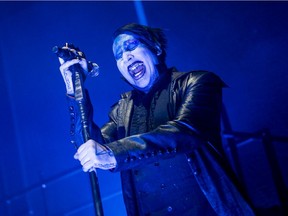 Marilyn Manson performs at the SaskTel Centre in Saskatoon on August 6, 2019.