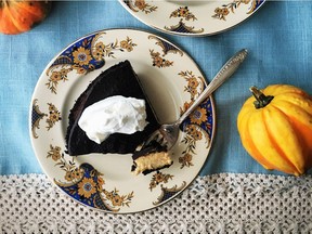 Creamy Pumpkin Pie with Chocolate Glaze