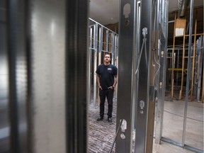 Jason Mercredi, the executive director of AIDS Saskatoon, stands for a photograph in the under construction building that will be the future home of a Safe Consumption Site in Saskatoon on Tuesday, August 20, 2019. Mercredi says the future safe consumption site's opening is scheduled for early 2020 to give emergency services time to prepare and for his organization to have its own budgetary preparations in order.