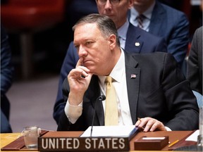 US Secretary of State Mike Pompeo attends a United Nations Security Council meeting on August 20, 2019 at the United Nations in New York.