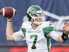 The Saskatchewan Roughriders have a 5-2 record in games started by quarterback Cody Fajardo this season.