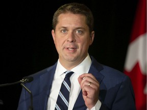 Federal Conservative Leader Andrew Scheer addresses journalists during a news conference in Toronto, on Thursday, August 29, 2019.