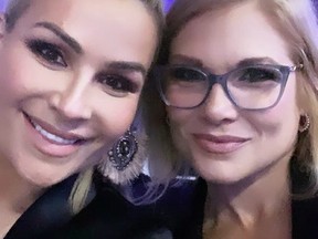 Nattie and Beth Phoenix, before Beth received her prestigious award.