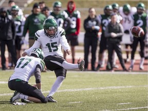 David Solie, shown during U of S Huskies spring camp, was named conference special-teams player of the week Tuesday.