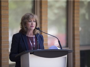 Colleen Quinlan, executive directer of mental health and addictions with the Saskatchewan Health Authority, speaks in Saskatoon on June 10, 2019.