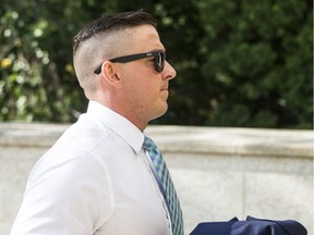 Jarett Gelowitz arrives at Court of Queen's Bench for his trial decision in Saskatoon, SK on Wednesday, July 31, 2019.