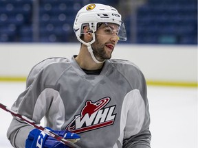 Libor Zabransky looks on during Saskatoon Blades' training camp in Saskatoon.